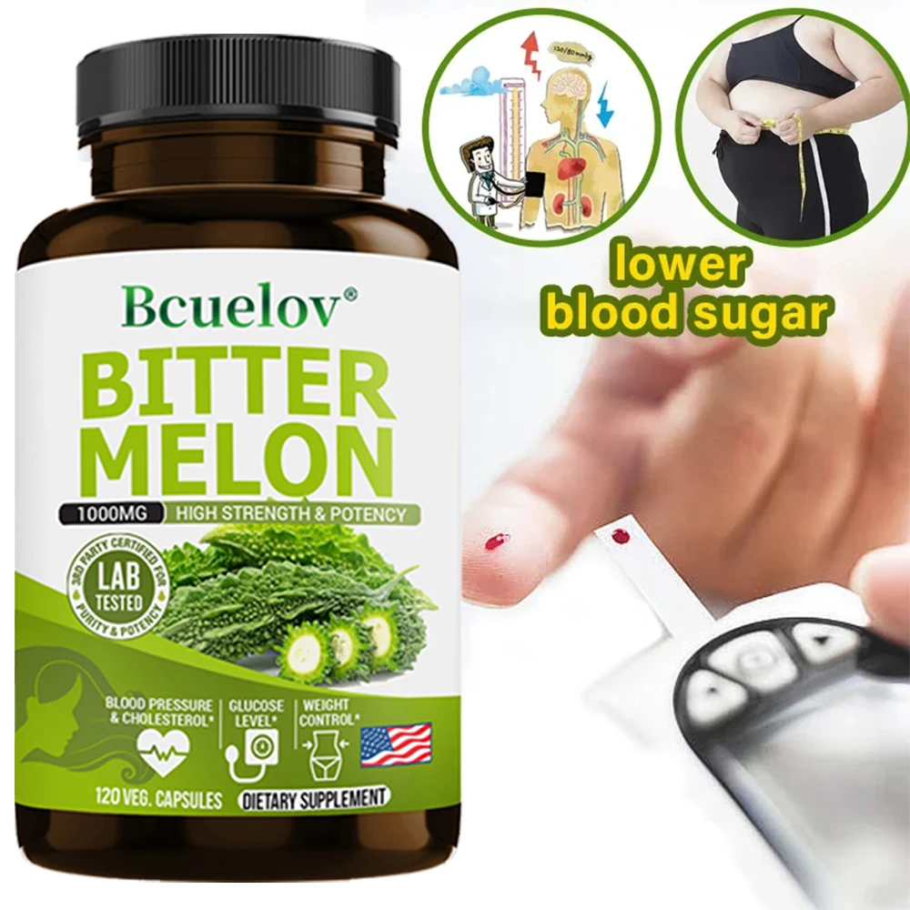 

Bitter Melon Extract Supplement, 1000 mg - Supports healthy blood sugar, cholesterol management, healthy blood sugar levels