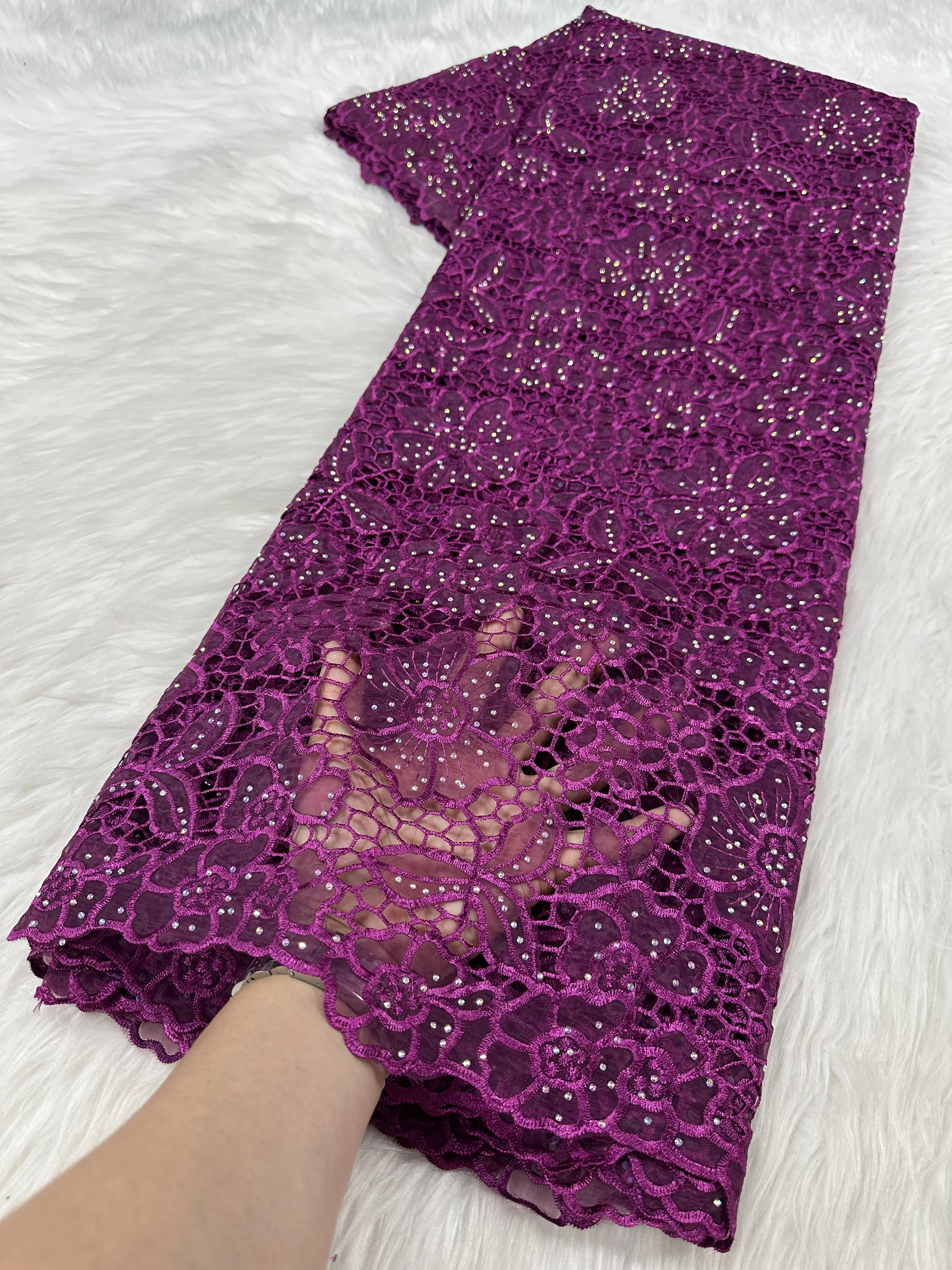 طبعة فاخرة جديدة قماش الدانتيل الأفريقي 2025 أحدث الخوخ الهندي ساري النسيج تل عالي الجودة ثلاثية الأبعاد بريق الدانتيل فستان الزفاف