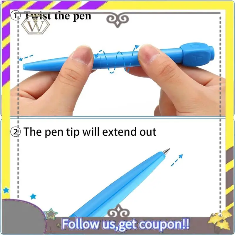 New 4 Pcs A B C D Rotation Reducer Ballpoint Pens Gadget Stress Relief Pen For Office Easy Install