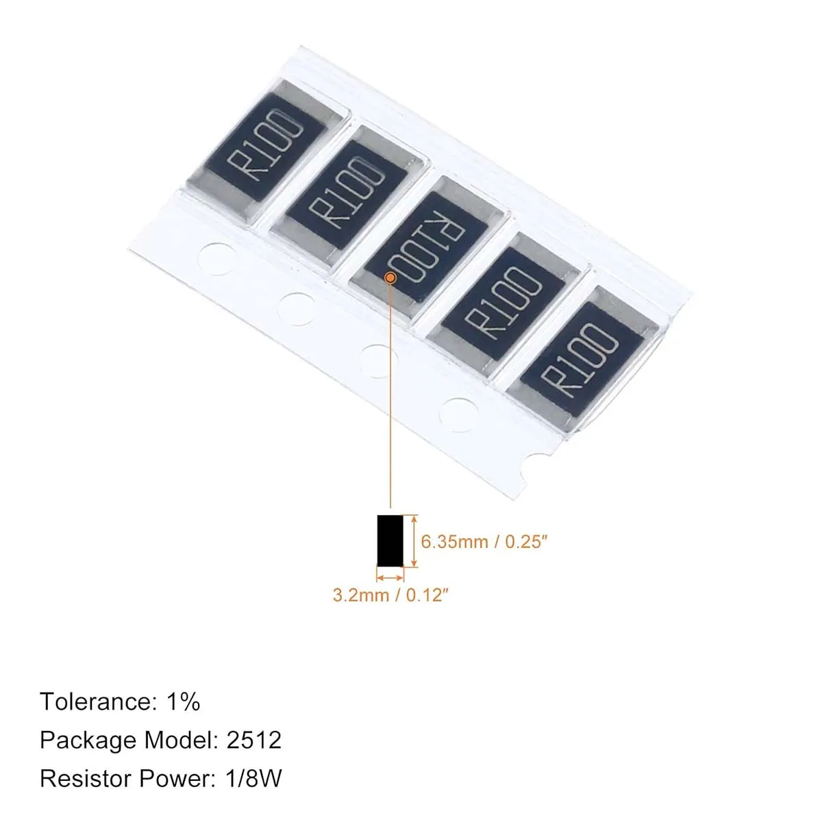 50Pcs 2512 0.01R-1R ohm 10 value 1% tolerance 1W DIY Chip Resistor Classification Kit Suitable for Electronic Products