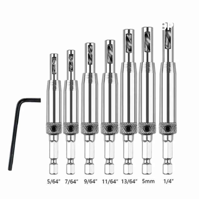 4/7/8Pcs HSS Self Centering Hinge Drill Bit Window Door Cabinet Hinge Locating Hole Cutter Woodworking Tool Center Drill Bit
