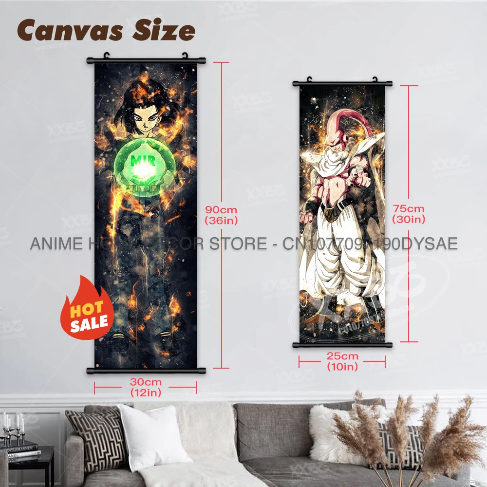 Dragon Ball Poster Anime Frieza Dekoratives Bild Son Goku Hängende Malerei Dende Wandkunst Vegeta Tapete Krillin Home Decor – Detail 4