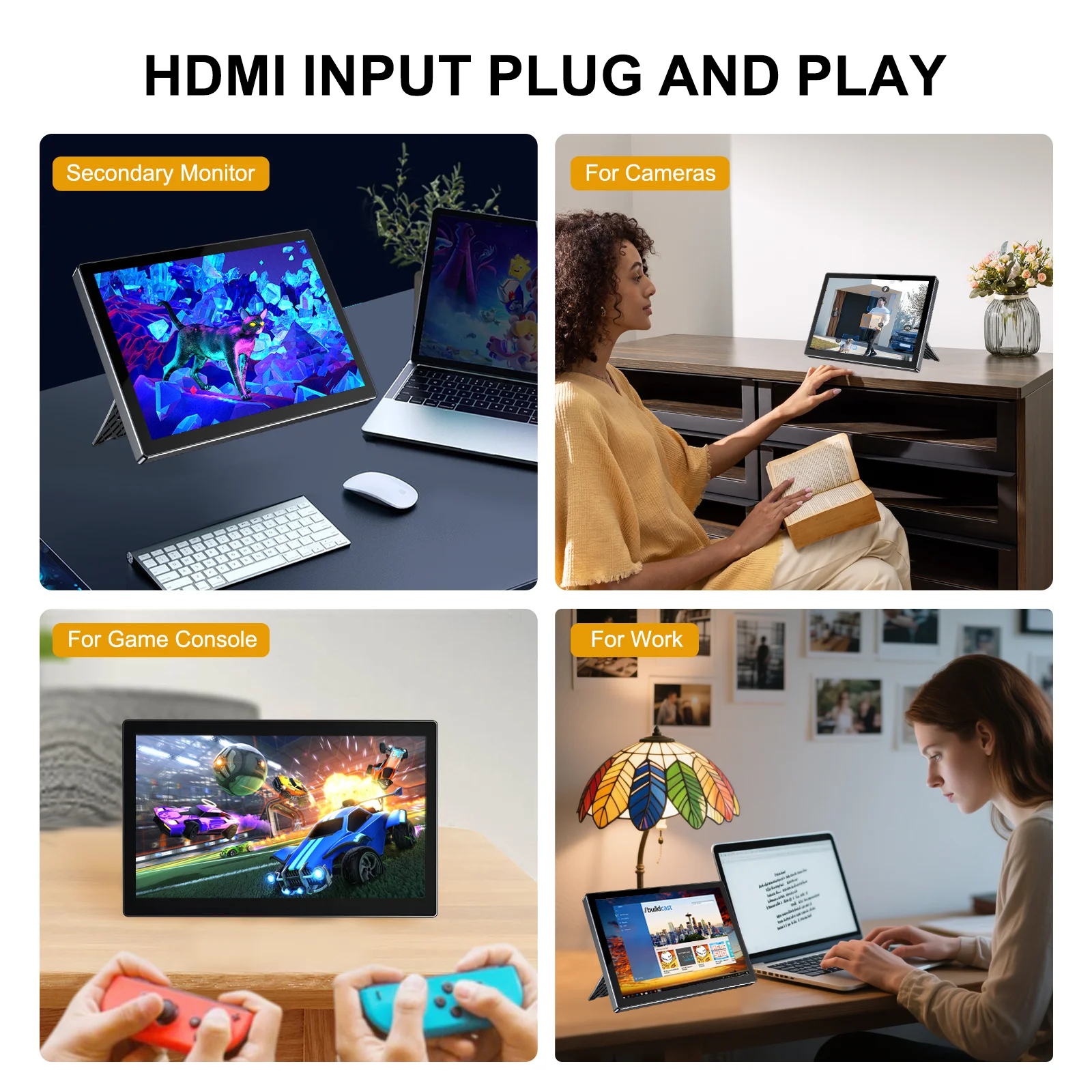 Monitor de toque de 10.1 polegadas 60Hz IPS 1920*1200 Suporte para tela sensível ao toque para PC Laptops Carro Systeam VESA 75*75mm Segundo display