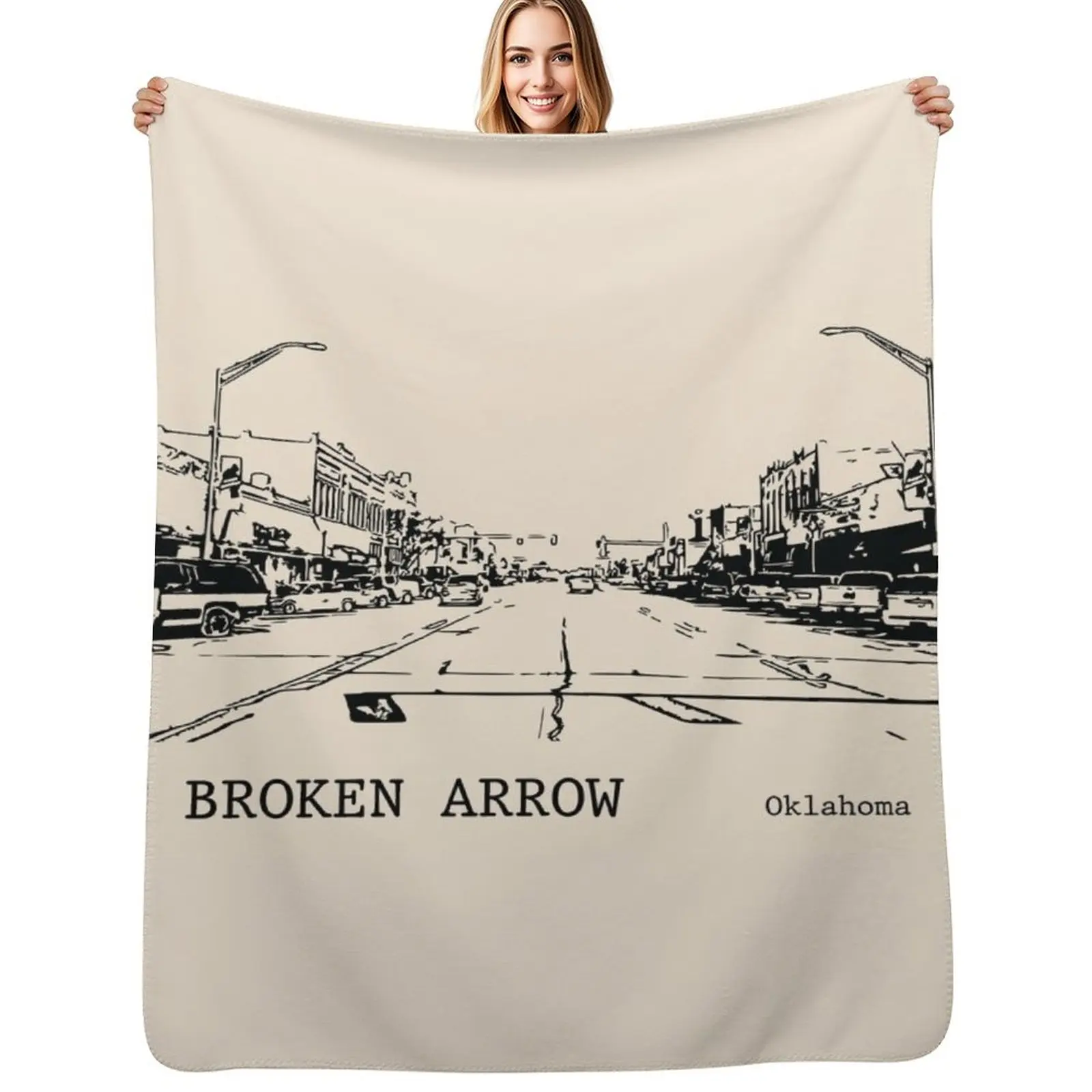 

Broken Arrow Oklahoma Throw Blanket Compact Warm Blanket for Car Road Trip