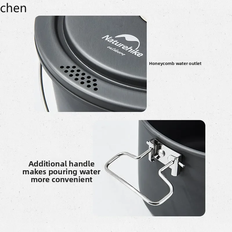 A8 Camping Cookware Set Outdoor Kitchen Utensils Picnic Tableware Kettle Frying Pan Set