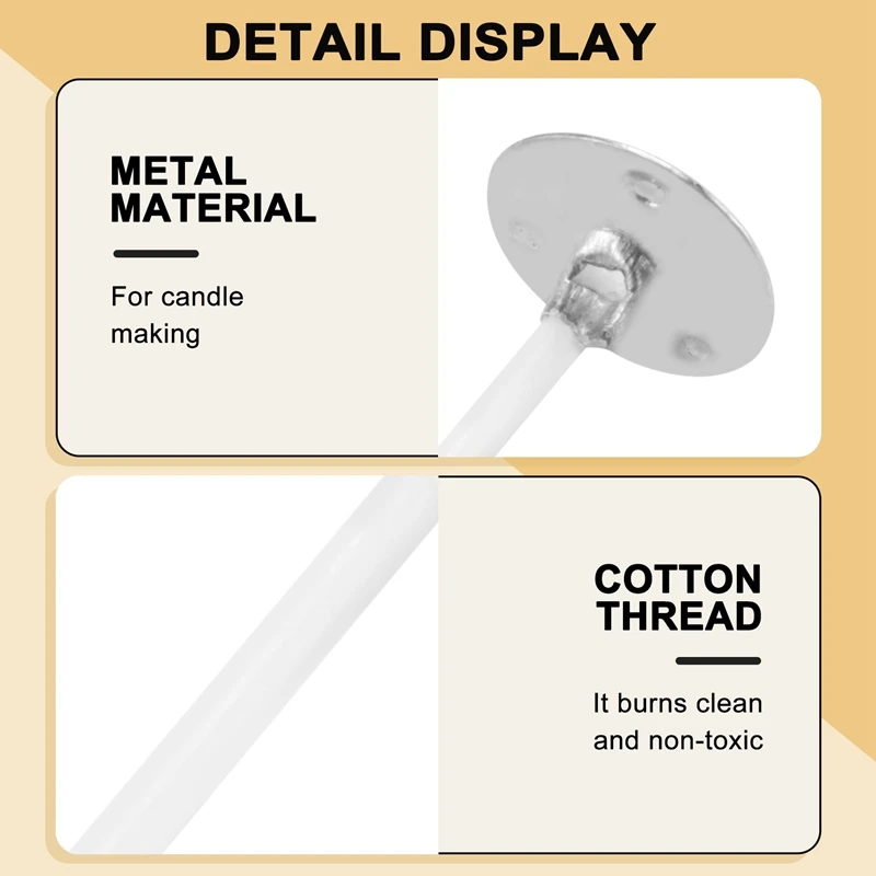 500 ชิ้นเทียน 1 นิ้วต่ําควันเทียน Wick กับแท็บโลหะชา Light Wicks สําหรับทําเทียน