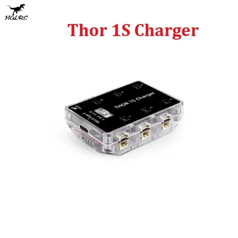 HGLRC Thor 1S Ladegerät V2 6 Port Max 65W für PH2.0 MX2.0 A30 BT2.0 Stecker 4,2V 4,35V LIHV 1S LiPo Akku