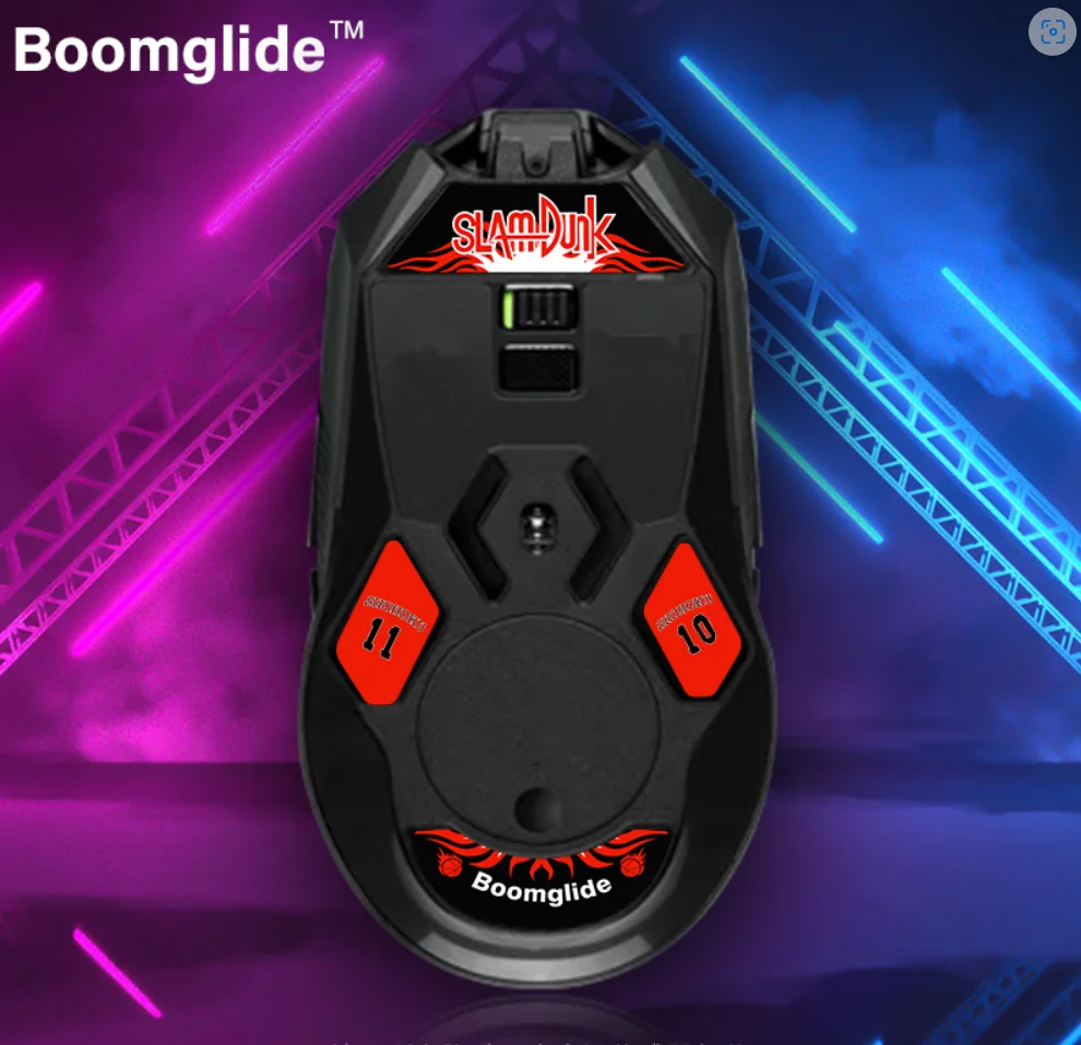 BOOMGLIDE-pies de cristal compatibles con ratón Logitech G903, patines de vidrio de borde curvado redondo personalizados