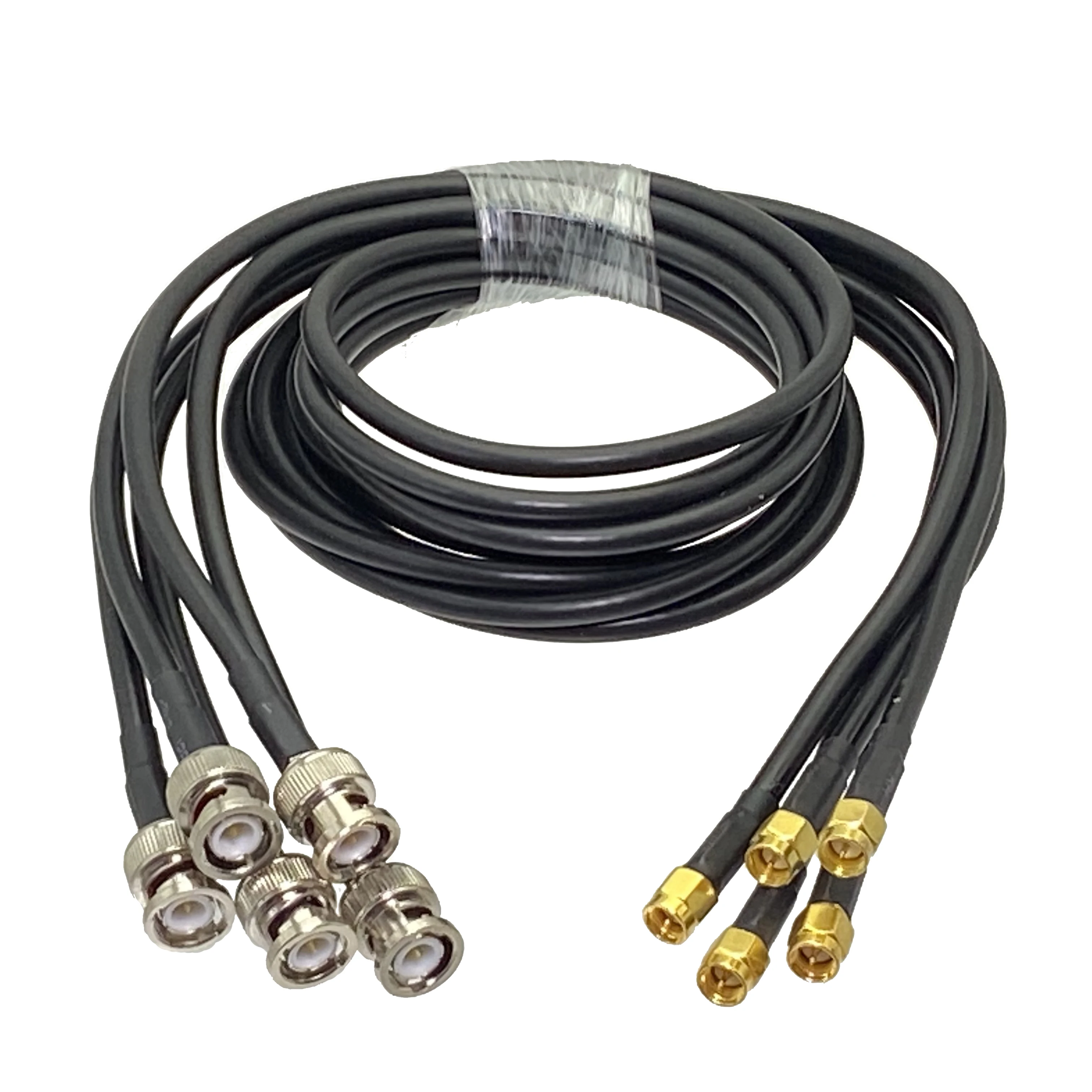 5Pcs RG58 BNC Male Plug to SMA Male Plug Crimp Connector RF Coaxial Jumper Pigtail Cable For Radio Antenna 6inch~5M