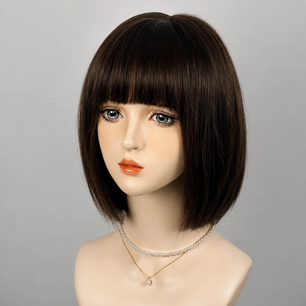 10inch Pu Wig Silk Base Short Yaki Bob Human Hair Wigs for Women Italian Yaki 5X5 Silk Top Wigs Human Hair Glueless Short