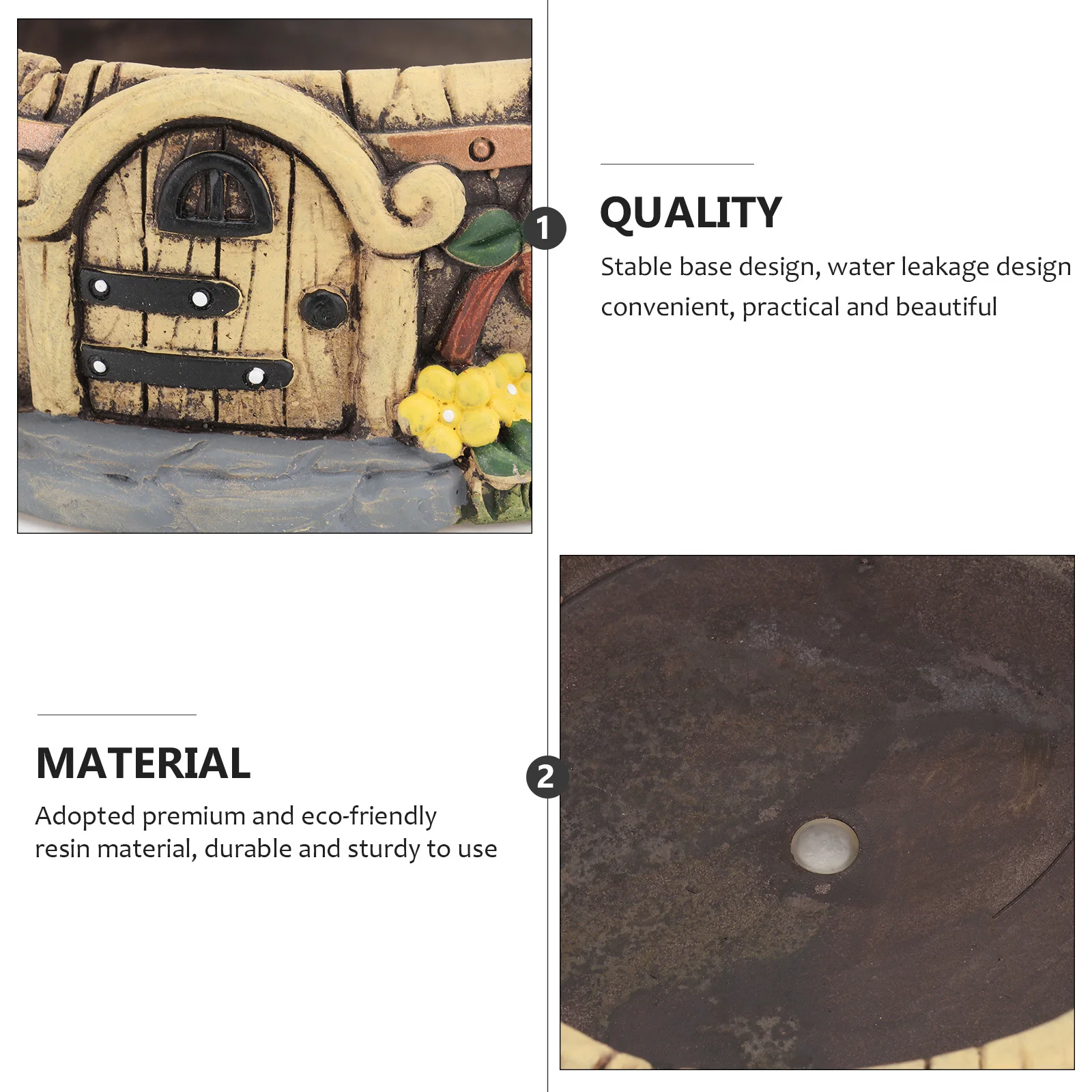 

1pc Mushroom House Flowerpot Resin Succulent Plant Pot Micro Landscape Decor For Home Garden Creative Castle Style Gardening