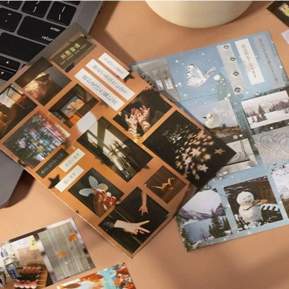 20PCS MINKYS Decorative Stickers Book Limited Time Series Kpop Memo Pads Material Stickers Retro Japanese Style