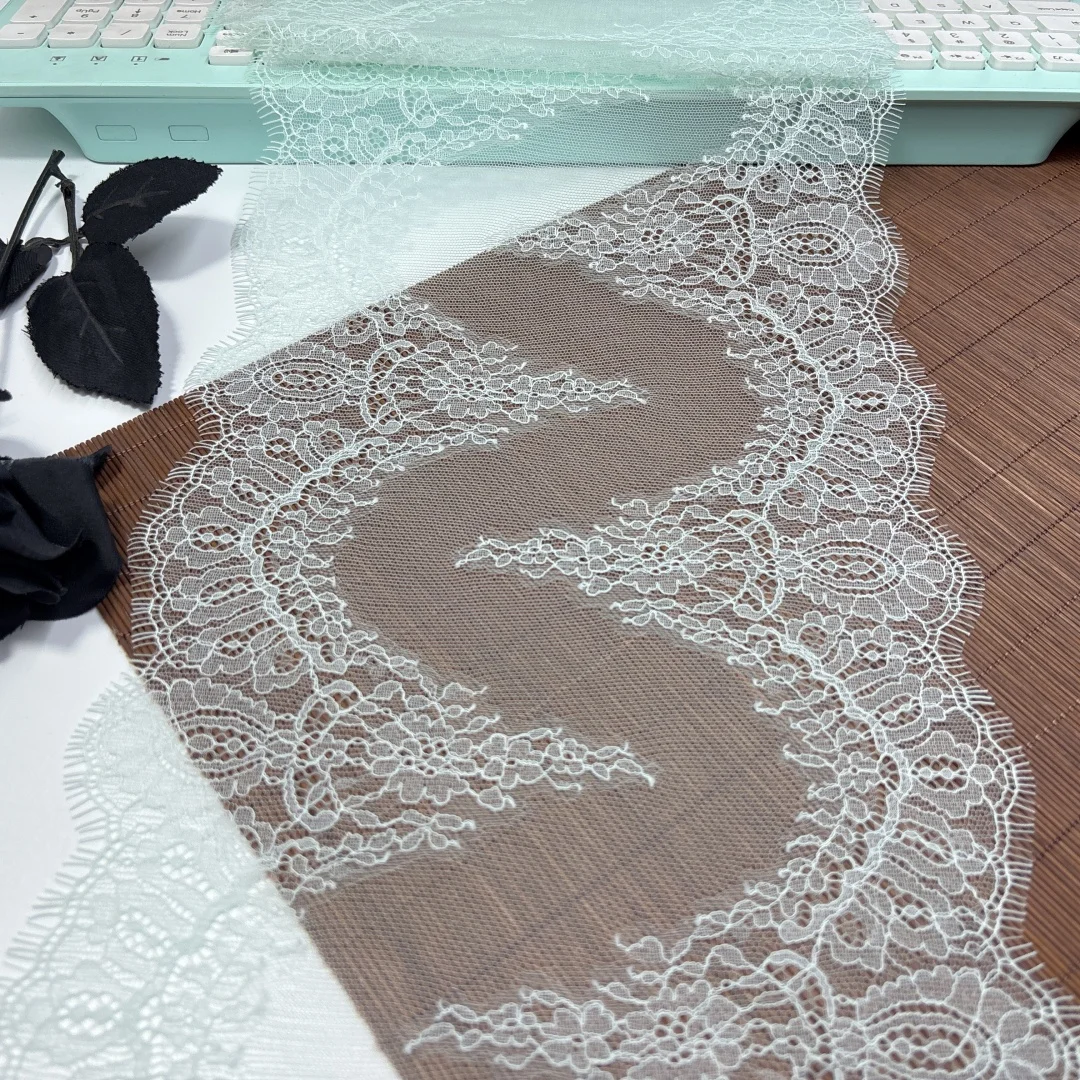Chantilly Lace Trim Nude Color Eyelash Lace Fabrics DIY Sewing Crafts Vintage French Lace For Clothing Needle Work