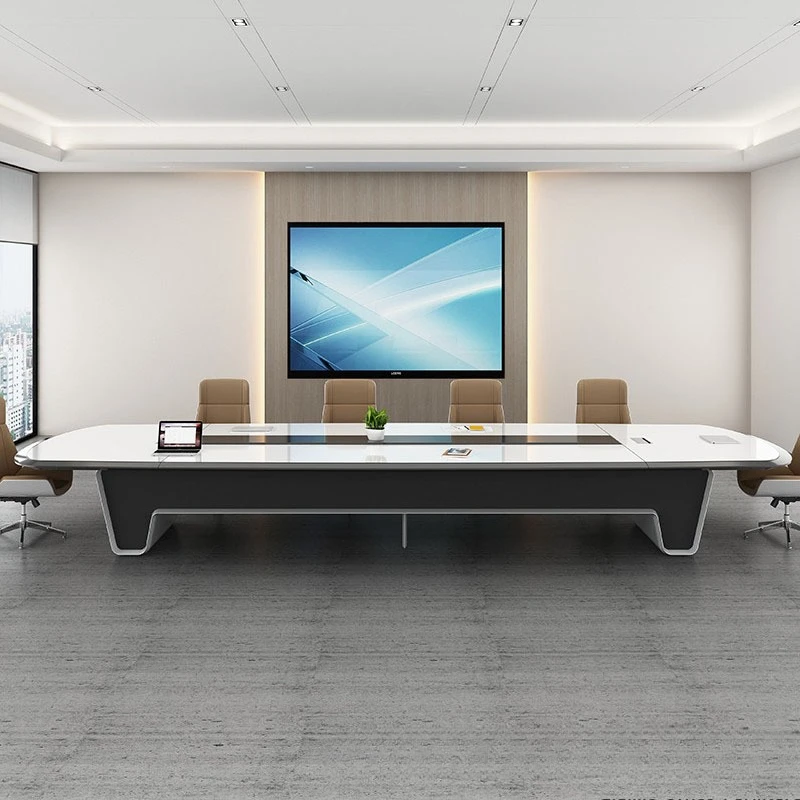 طاولة طويلة للمؤتمرات الراقية، غرفة اجتماعات بسيطة وحديثة، أثاث مكتبي فاخر وخفيف الوزن