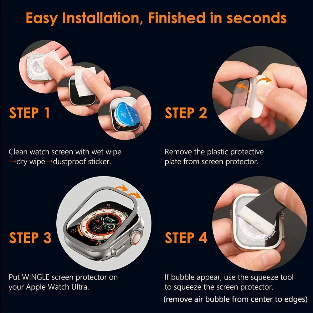 Tempered Glass For Apple Watch Ultra 3 49mm Titanium Metal Frame Anti-Scratch Film Series Ultra 3/2 Screen Protector Accessories image 6