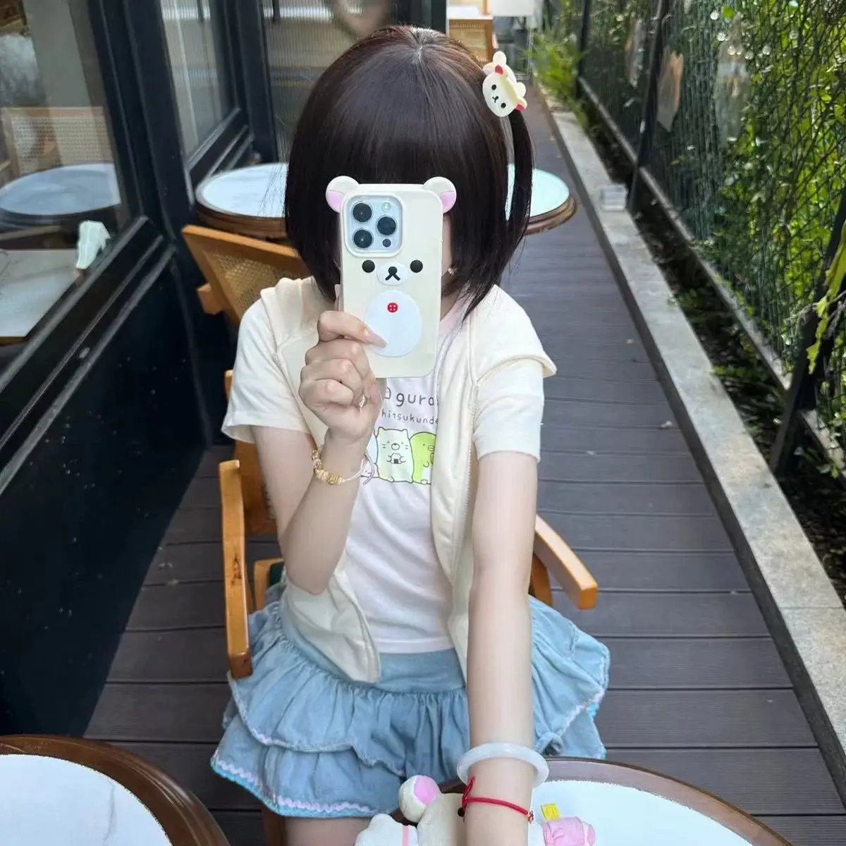 Spring Summer New Cute Bear Ears Zip Up Hoodie Japanese Sweet Girl Casual Loose Sweatshirt Women Cardigan Anime Hoodie Y2k Top