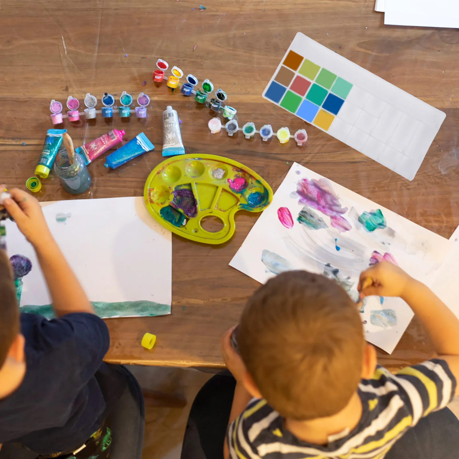 

2pcs 25 Grids Watercolor Pigment Art Drawing Pigment Box Color Mixing Box Practical Paint Plate Empty Watercolor Case