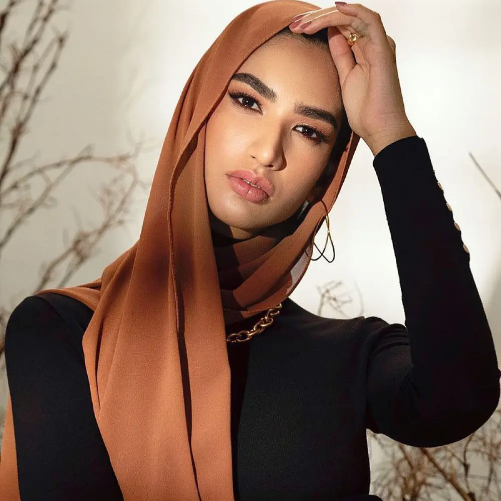 Summer Women Chiffon Bubble Hijab Solid Color Scarf Lightweight Breathable Shawl Muslim Headwrap Long Pashmina For Fanxin Decor