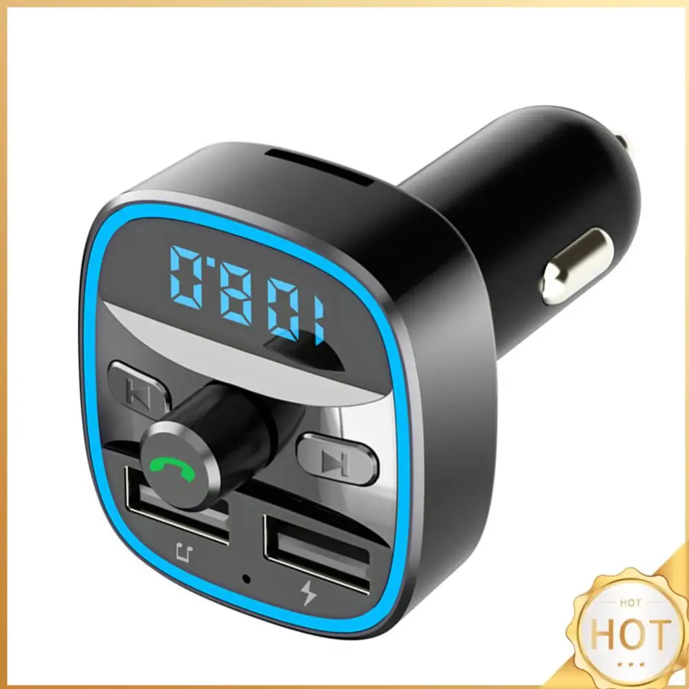 

Practical Portable Car Bluetooth-compatible 5.0 FM Transmitter MP3 Player Multi-functional Classic Texture Dual USB