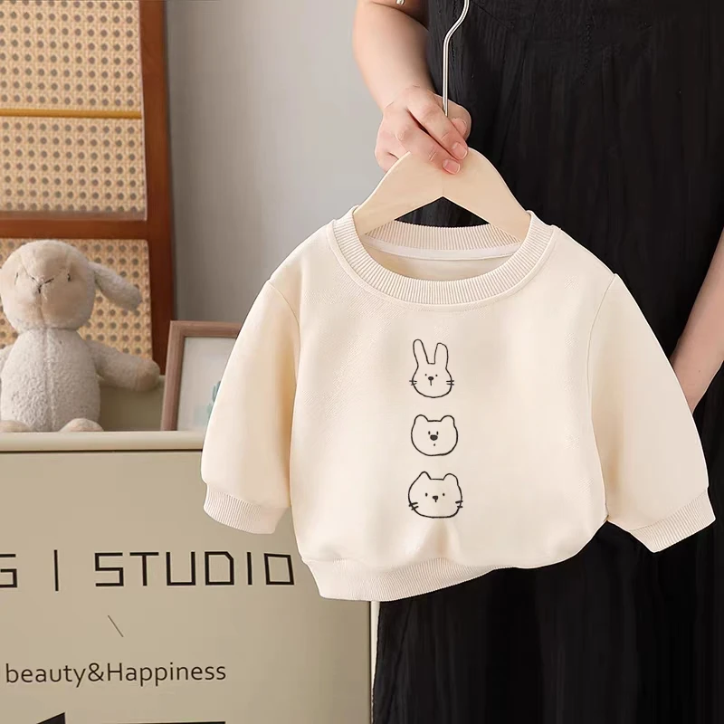 Autumn Girl Clothes Cartoon Cute Kids Sweatshirt Long Sleeve Tops Popular Design Children's Wear Hoodie Crewneck Pullover 6m-6y