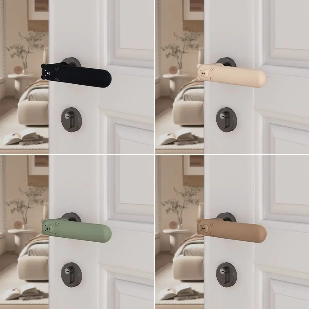 Anti-Slip Silicone Protective Cover Silicone Door Handle Protector Cover Anti Wall Protectors Collision Static Home Accessories
