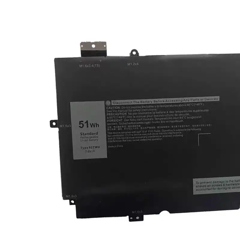 52TWH XX3T7 Replacement Laptop Battery for DELL XPS 13 7390 2-in-1 Series P103G P103G001 P103G002 MM6M8 0MM6M8 7.6V 51Wh/6710mAh