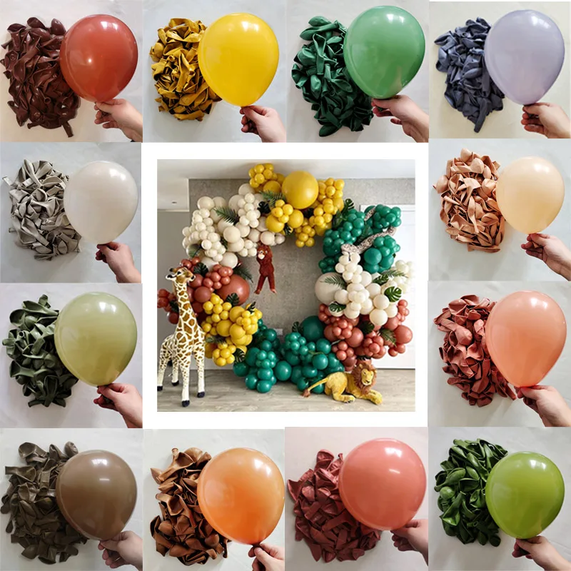 Morandi Retro Latex Balloons Coffee Khaki Green Sand White Balloon Baby Shower Birthday Party Decoration Ball Wedding Arch Globo