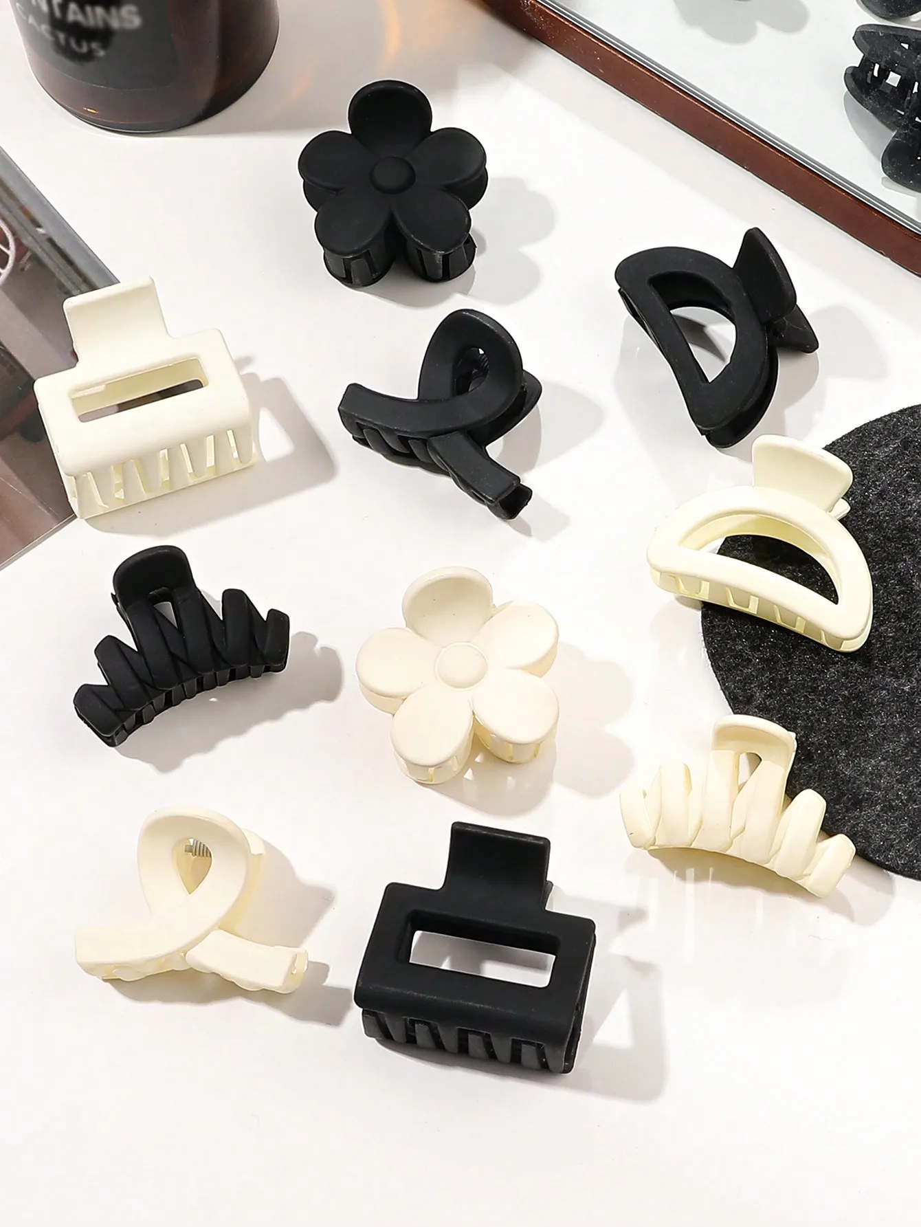 10 Stück mehrfarbige kleine Haarklammern, niedliche Blumen, rutschfeste Kieferklammern, 5 Stile, Bananenklammern, Haarschmuck für Frauen und Mädchen – Detail 34