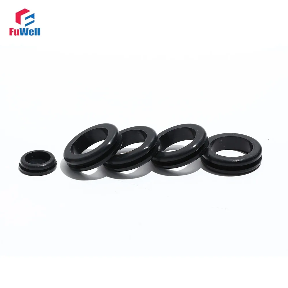 Fuwell rubberen afdichting O-ring kabel isolatiepakking zwart/wit met sleufgat plug voor beschermende draad/kabel