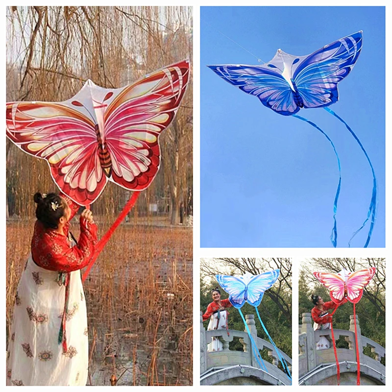 Cometas de mariposas voladoras para niños, Juguetes Divertidos, juego al aire libre, latawiec dla dzieci drachenfliegen flugdrachen fun, envío gratis