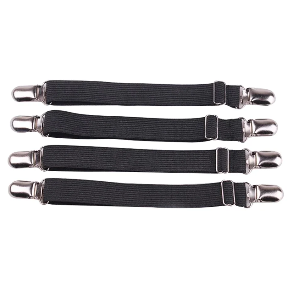 4 teile/satz Elastische Bettlaken Streifen Verschluss Bettlaken Greifer Gürtel Einstellbare Matratze Abdeckung Decken Halter Bettlaken Set – Detail 4