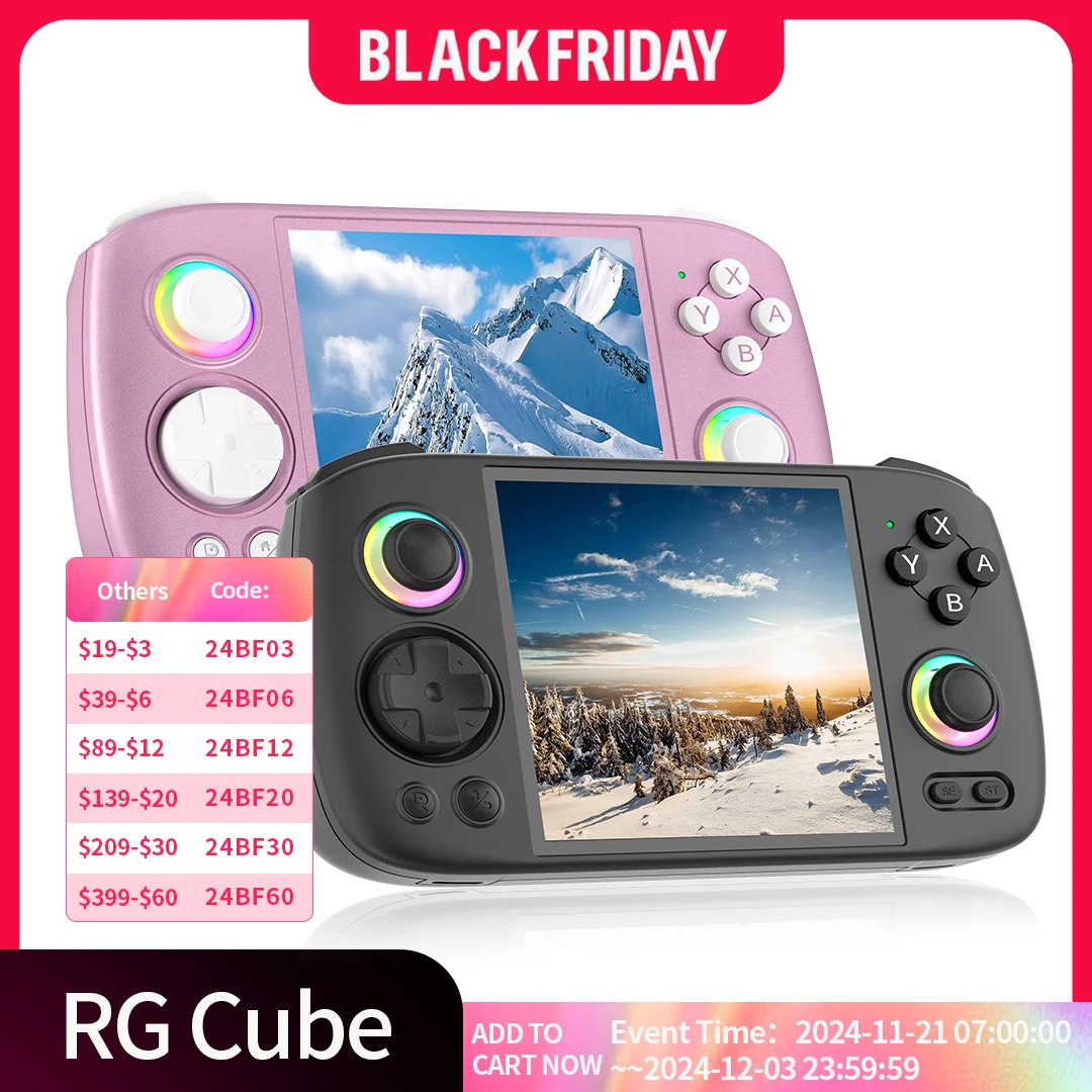 ANBERNIC RG Cube Video Handheld Game Console Android 13 T820  RGB Joystick 5200mAh Gaming Consoles Support 5G WIFI Bluetooth 5.0