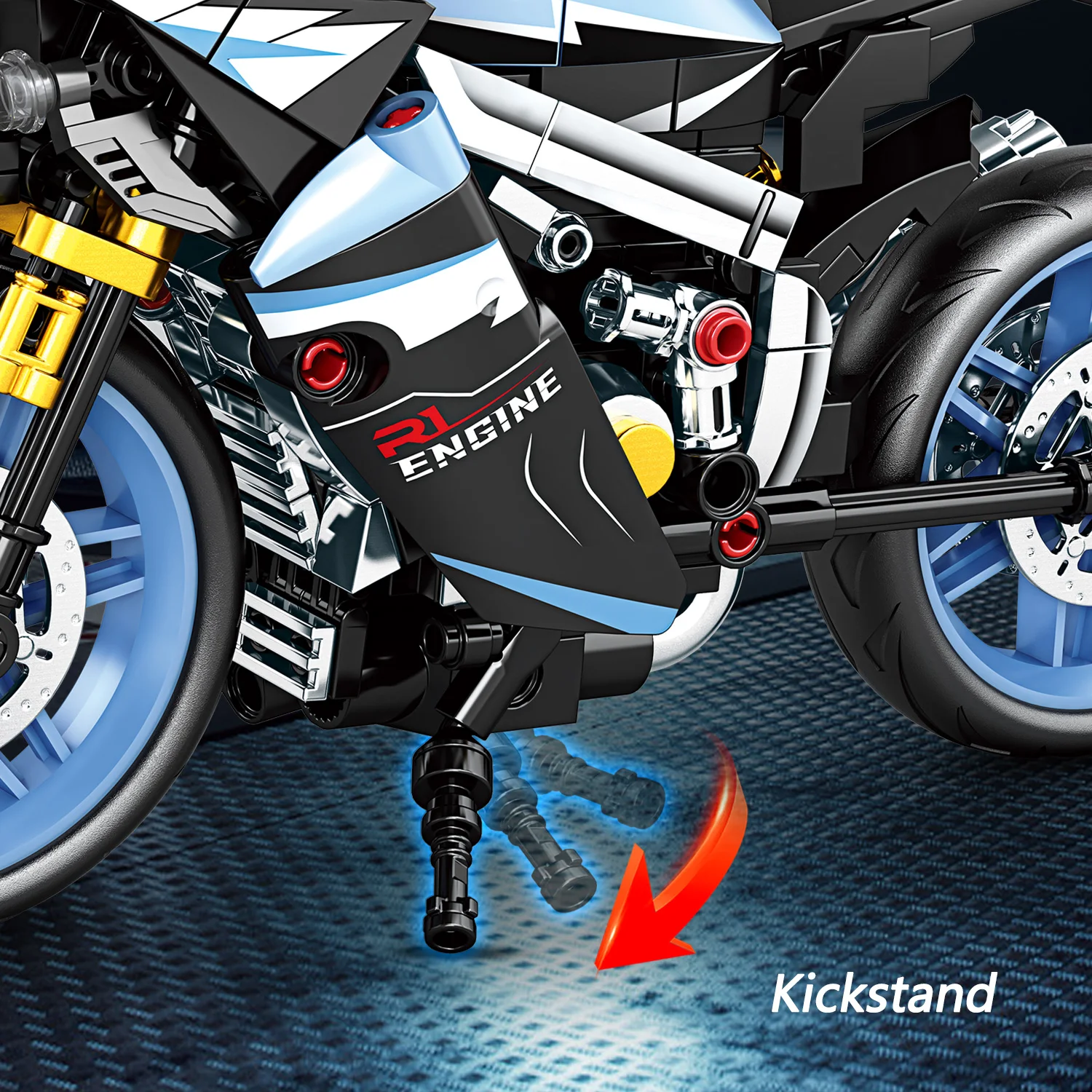 Motorcycle Building Blocks Set, Racing Superbike Model, DIY Assembly Collectible Moto Toy, Christmas Gift