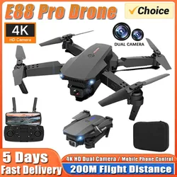 E88Pro RC Drone 4K Professinal With 1080P Wide Angle Dual HD Camera Foldable RC Helicopter WIFI FPV Height Hold Apron Sell Gift