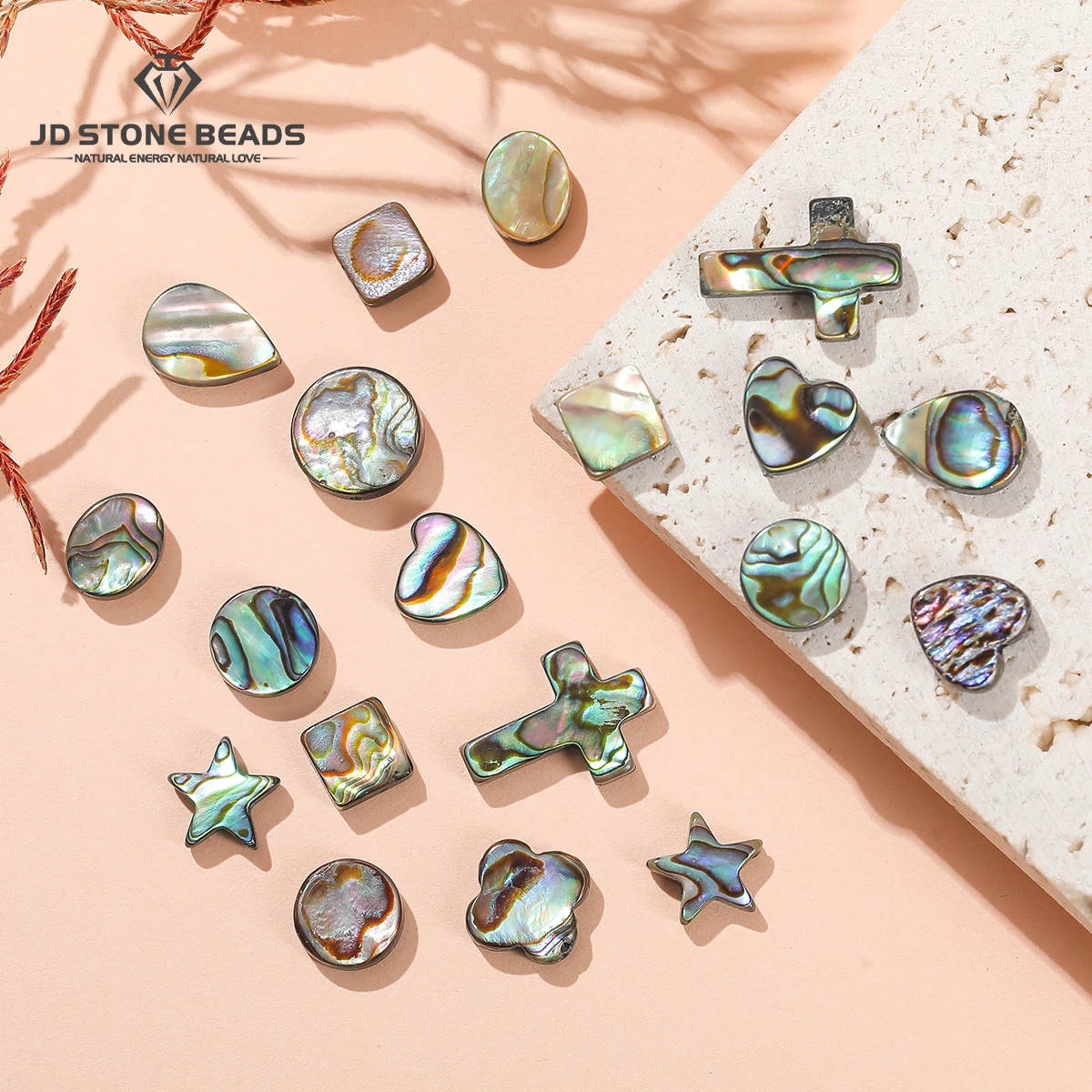 

10 Pcs/lot Natural Abalone Shell Heart Shape Bead Flat Loose Spacer Bead for Jewelry Making DIY Bracelet Necklace Accessories