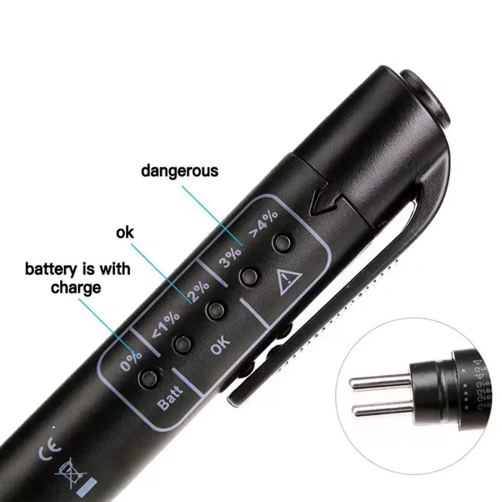 5 LED Indicators Brake Fluid Tester Calibrated for DOT3/4/5.1 LED Display Oil Quality Diagnostic Tool Accurate Diagnostic