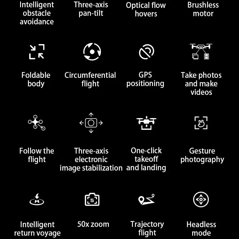 8K ESC Brushless 3 Axis Gimbal GPS Follow Me FPV RC Drone 5G 360° Obstacle Avoidance 5.9in Screen Remote Control Quadcopter Toy