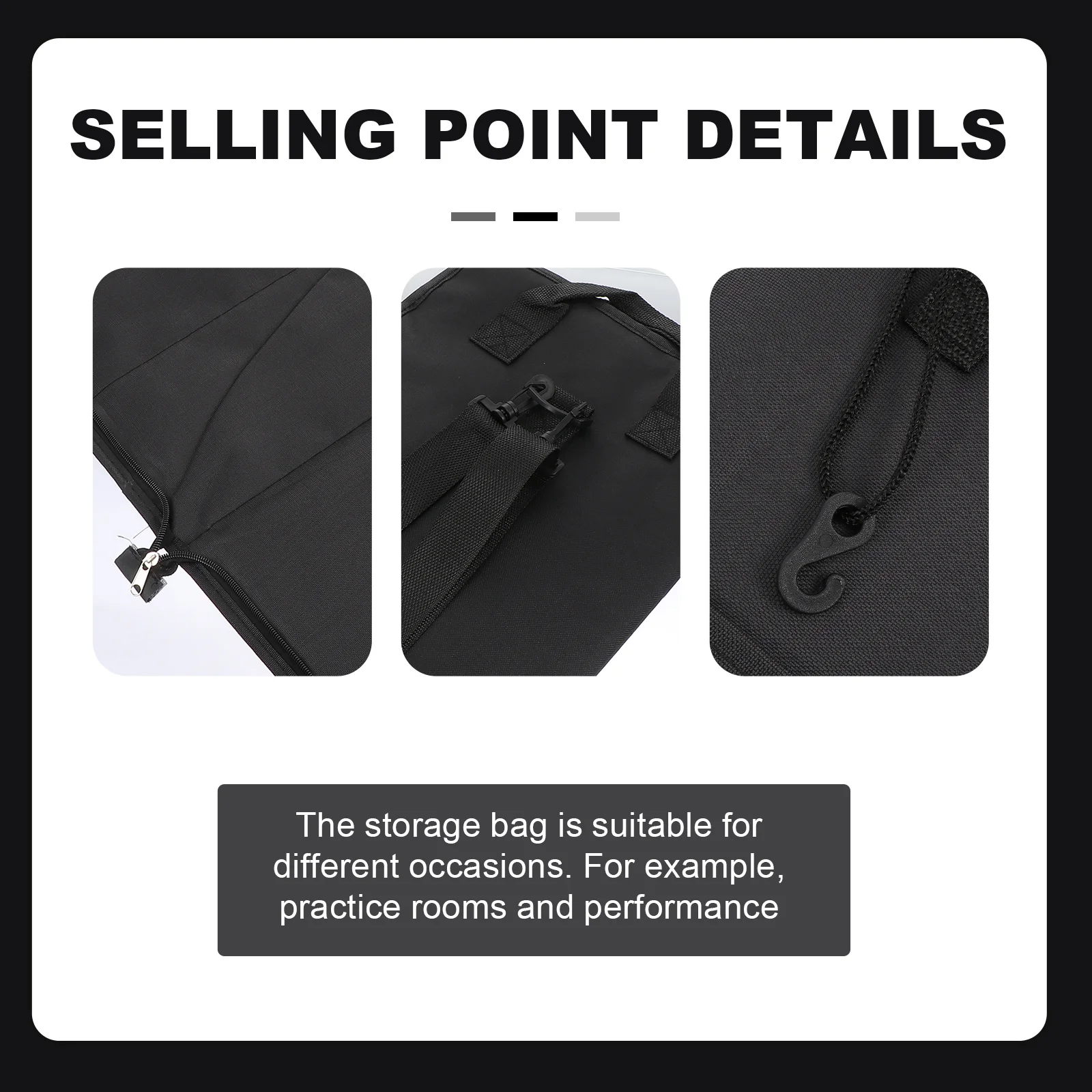 

Drum Stand Drumstick Bag Case for Drumsticks Cymbal Storage Cue Durable Carrying Holder Clamp