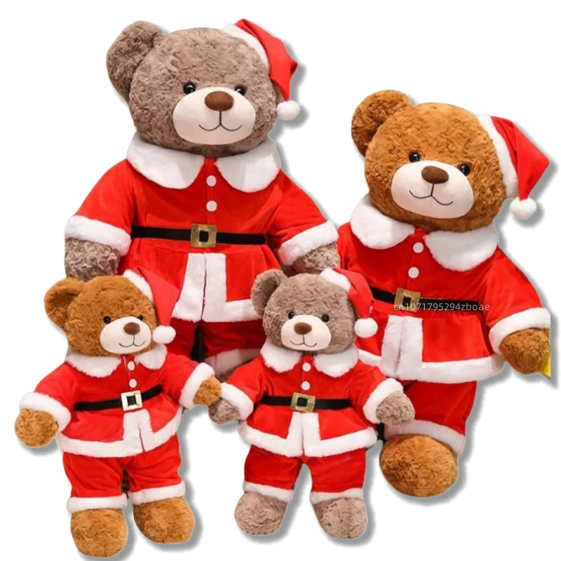

48/78cm Kawaii Teddy Christmas Bear Plush Doll Pillow Santa Claus Dress Up Bear Animal Stuffed Toy Home Decor Gift For Children