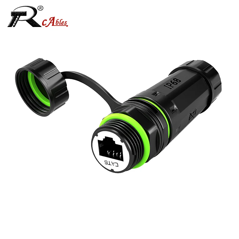 1pc M20 RJ45 CAT6A Female to Female Panel Mount Socket Ethernet Waterproof RJ45 Shielded Network Cable Adapter Connector
