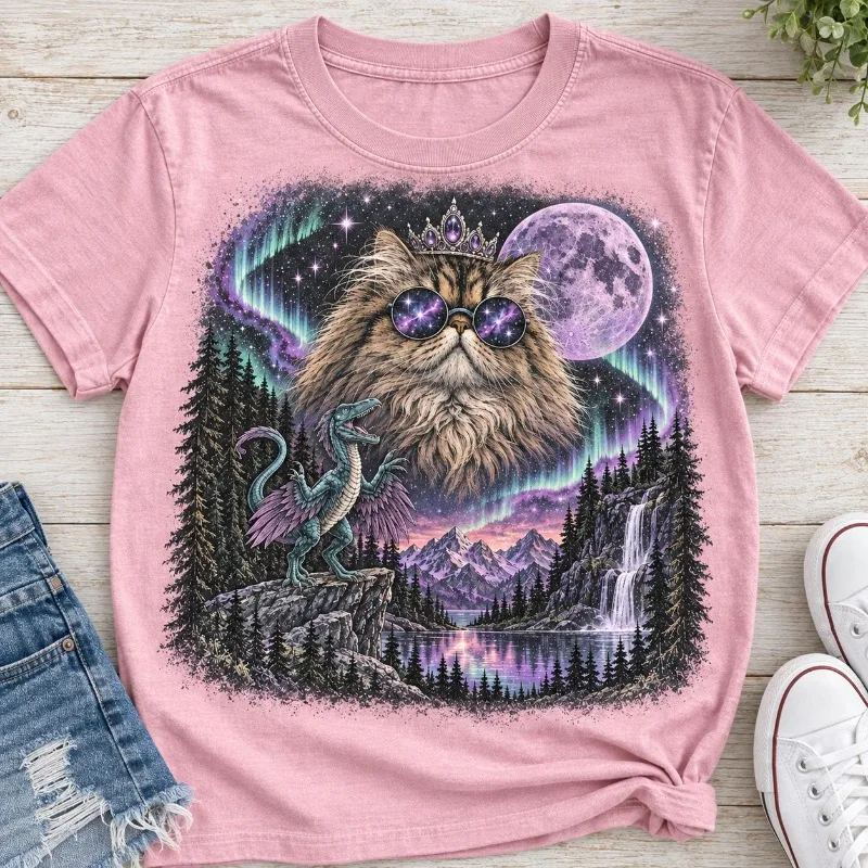 Sweet Donut Princess and Mongo Shirt Surrounding Women's T-shirt Suitable for All Seasons, Unisex Retro T-shirt