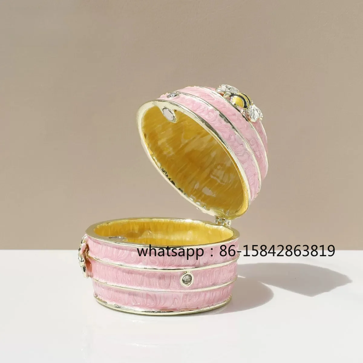 Enamel Bee Jewelry Box, Round Ring Bracelet Storage, Tabletop Decorative Ornament Gift.