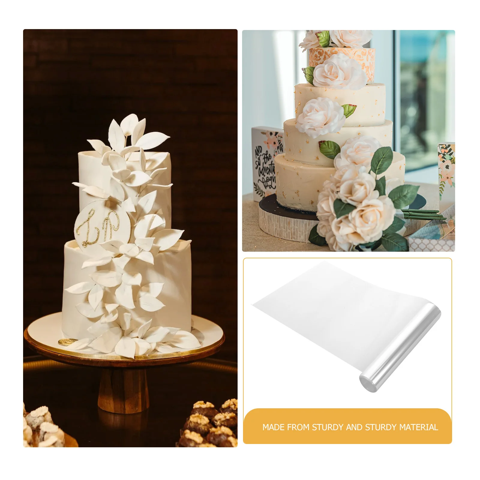 

Sturdy Thick Clear Cake Collar Plastic Edge Strip Mousse Cake Ring Mold Baking Decoration DIY Supplies Adjustable Frost Trim