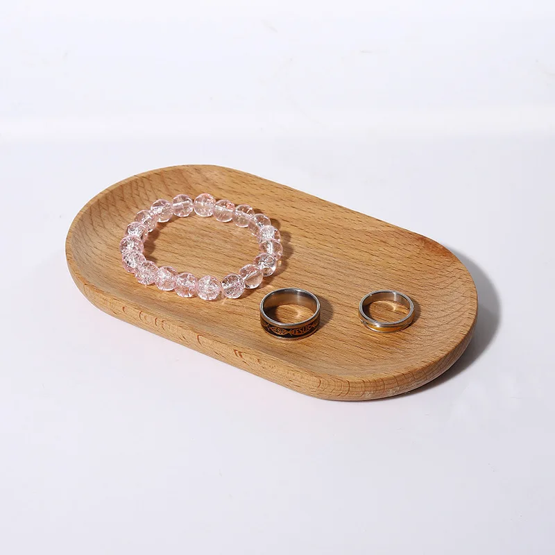 Wooden Earring Necklace Ring Jewelry Storage Tray Display Stand Holders Organizer Tray Quality Jewelry Store Decoration Gifts