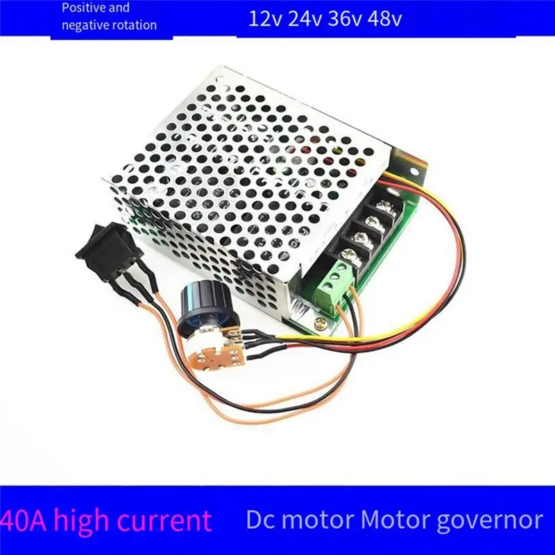 AS60-PWM DC Motor Speed Regulator Controller 12V24V36V48V Motor Forward And Reverse Switch Forward And Reverse Switcher 40A, Dur