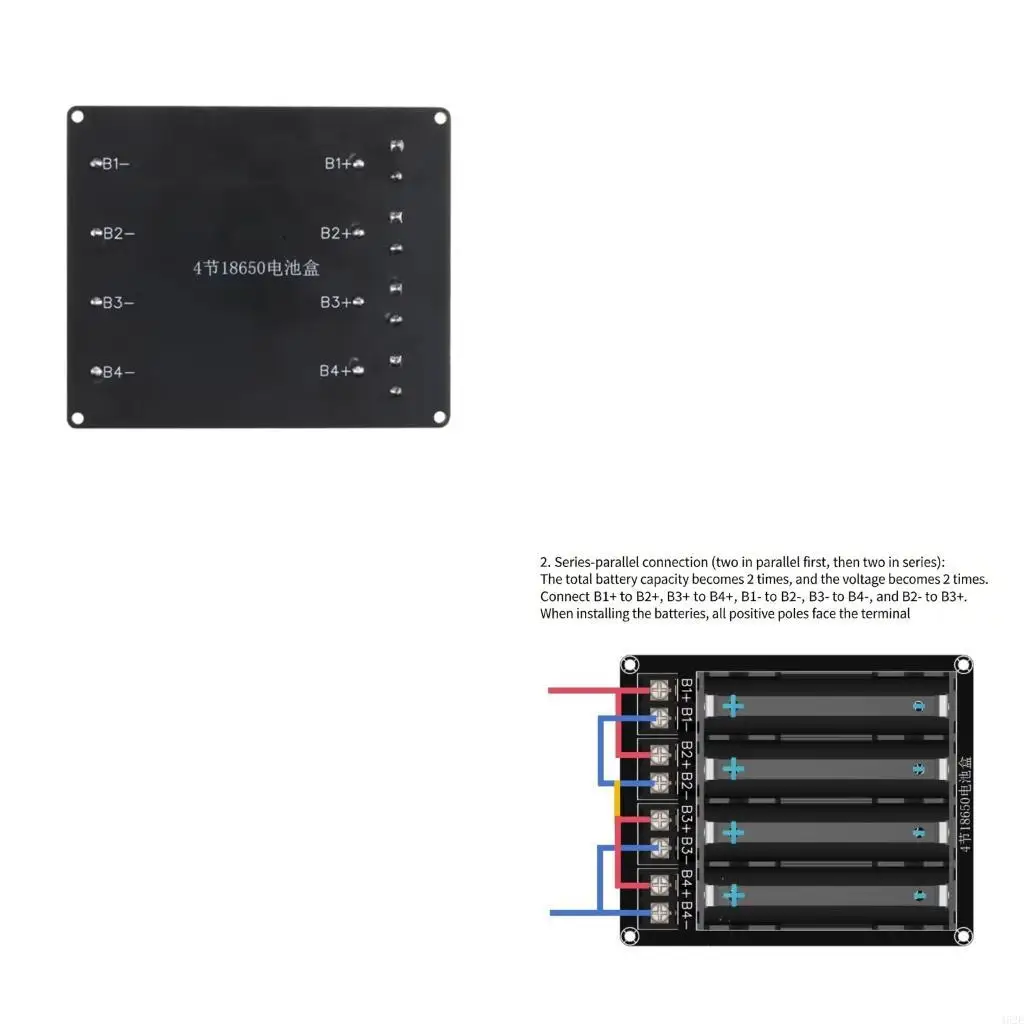Support batterie à monter soi-même, 462E, 4 cellules 18650, aucune soudure requise pour les installations en série parallèle,