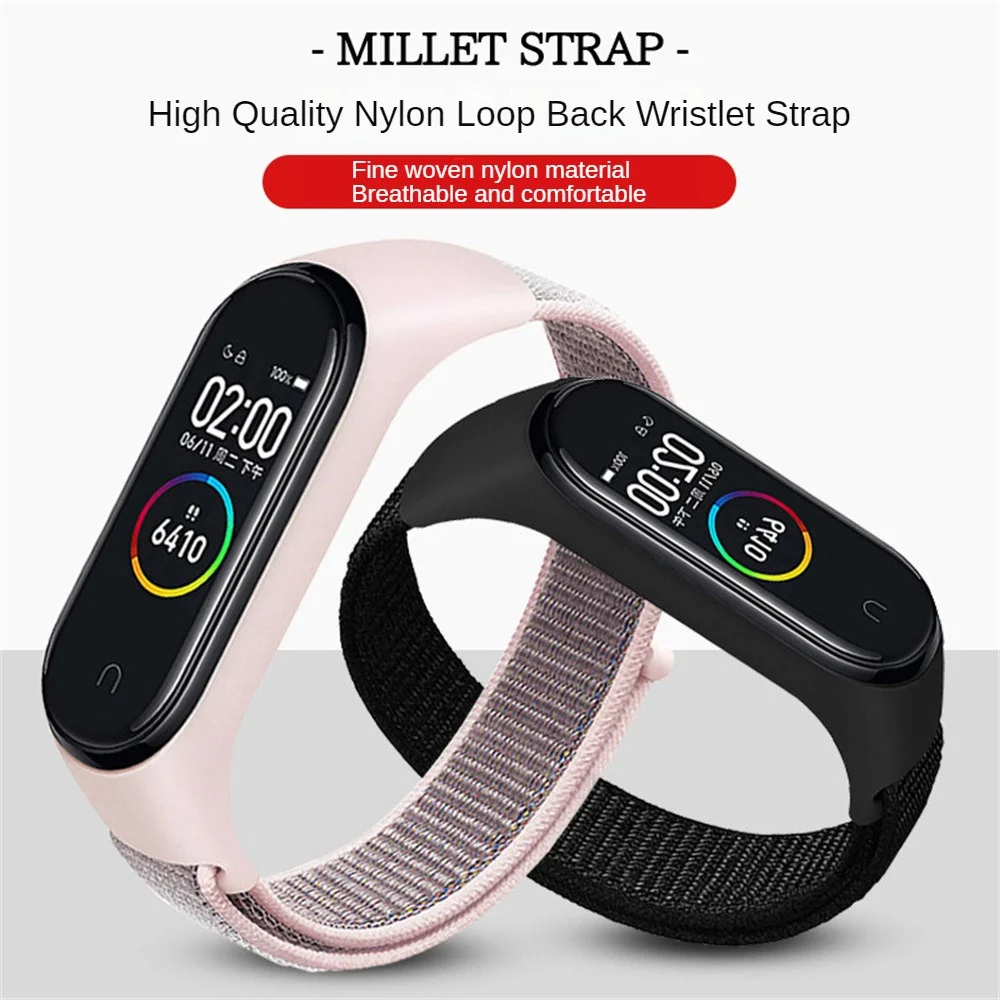 Nylon Strap For Mi Band 4/5/6/7/8 Bracelet Wristband Sports Breathable Bracelet For Miband 4/5/6/7/8 Replacement Correa