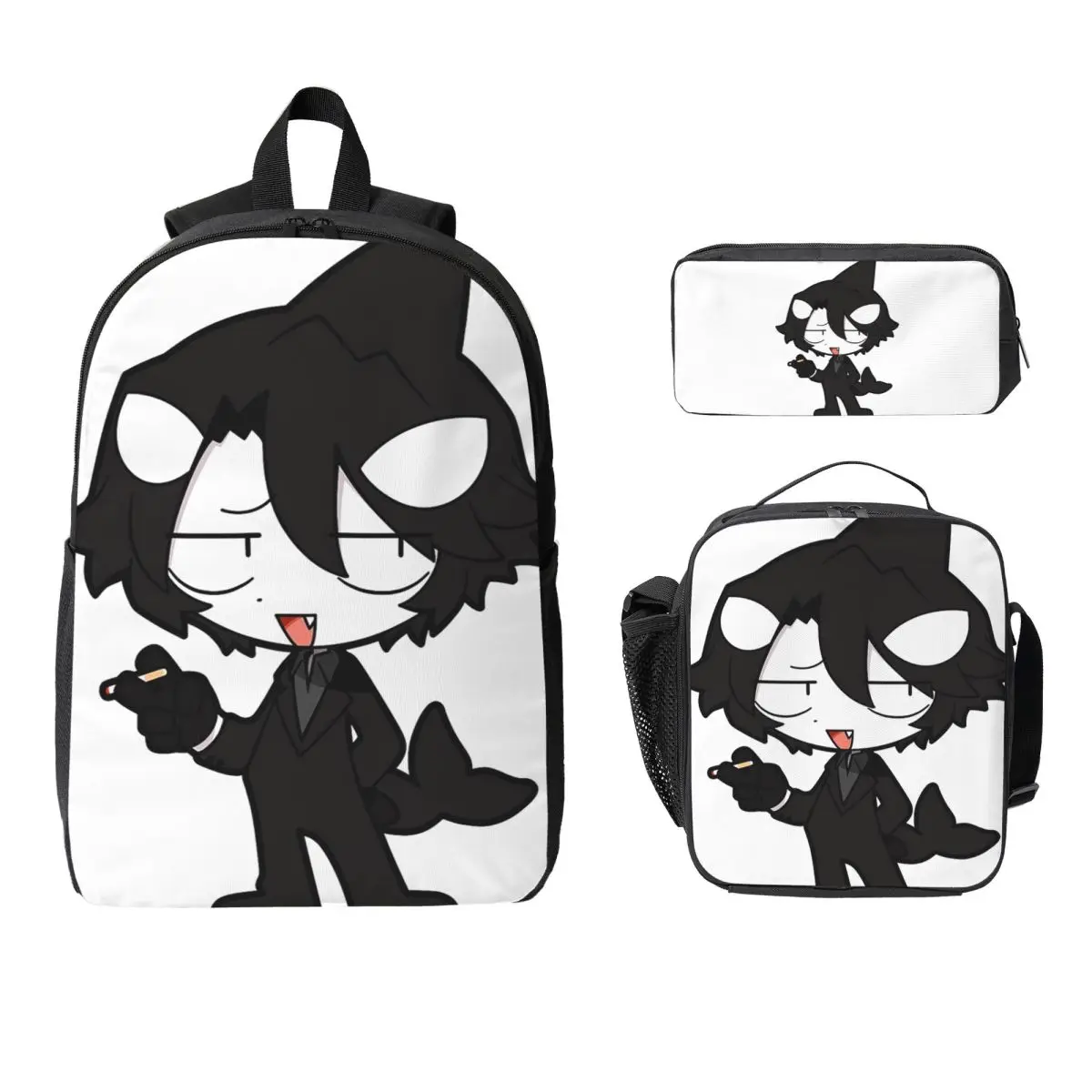 

Idate Backpack Student Boys Girls BookBag School Bag Computer Shoulder Bags 3ps Insulated Lunch Bag Pencil Case