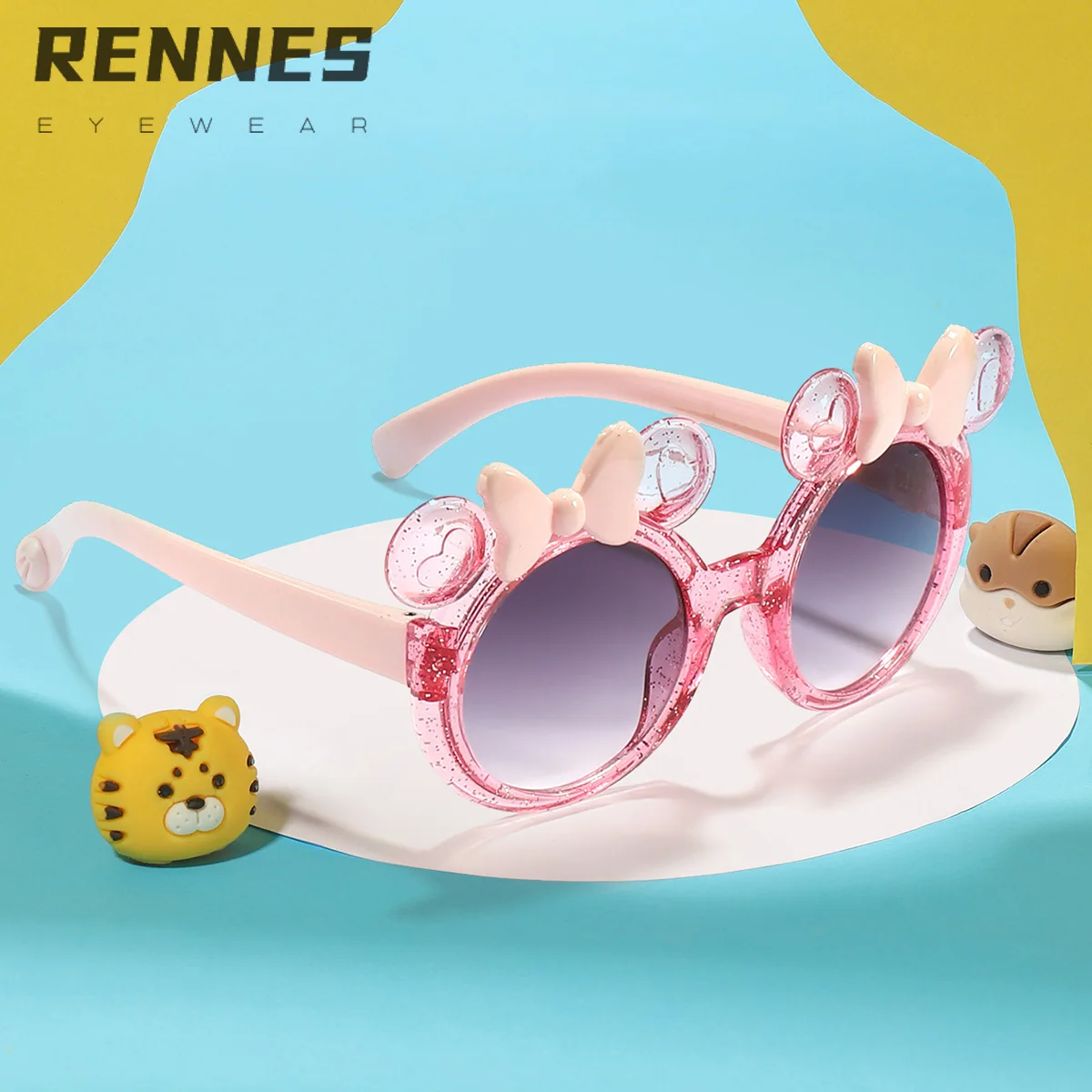 Disney Minnie Mouse Sunglasses Cartoon Anime Minnie Children Sunshades Cartoon Ultraviolet-proof Glasses Girl Birthday Gifts