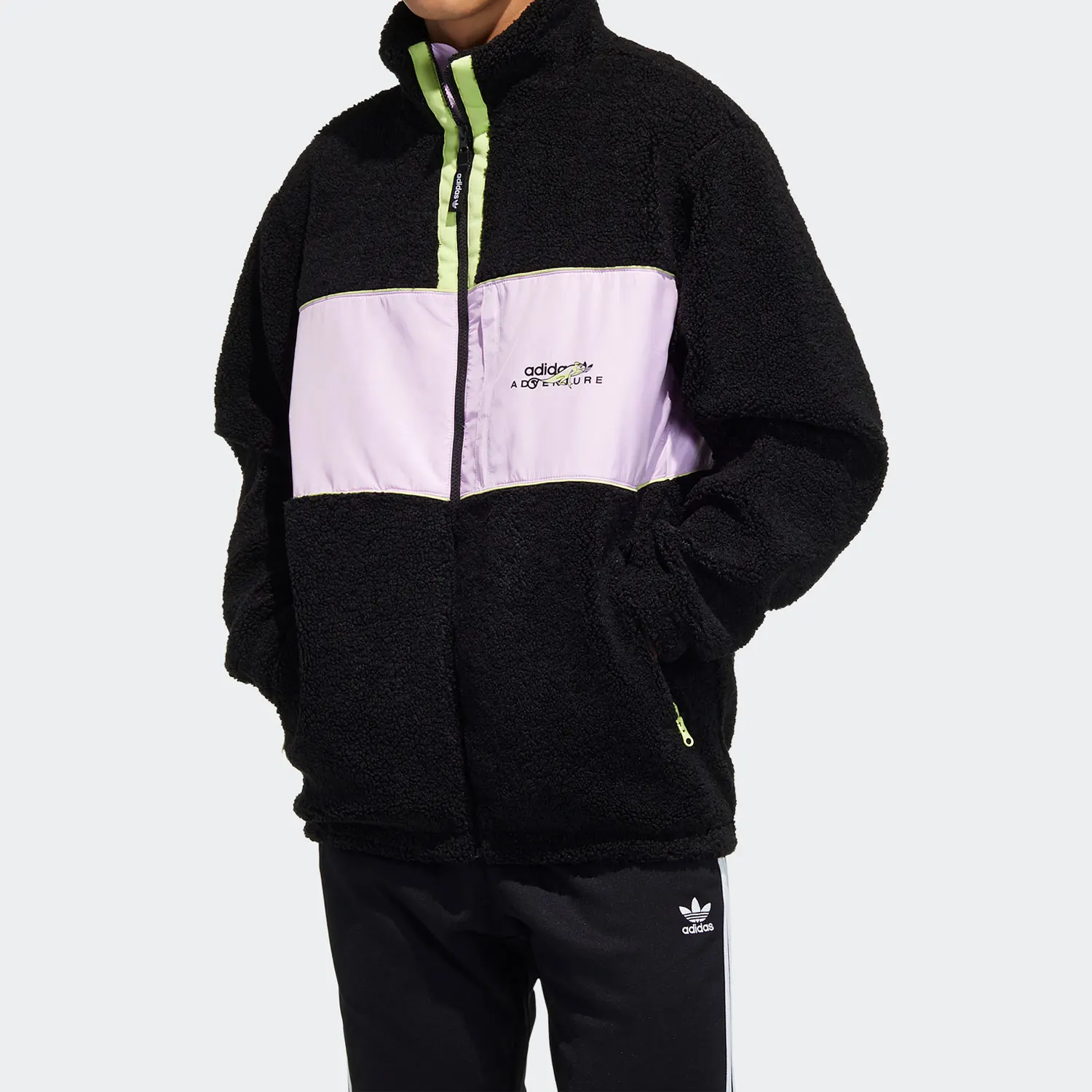 Adidas Genuine Originals Men's Lamb Wool Blend Zipper Jacket GP1869